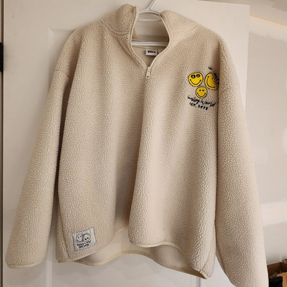 Smiley World Embroidered Half Zip